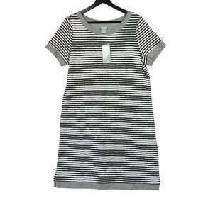 Chico's Zenergy Women's 1 (US Size 8) Striped Sweater Dress Black Ecru NWT